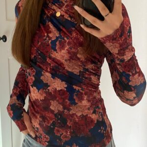 Bluzka z marszczeniem na ramieniu-uni